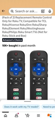 Pack of 2 Remote Compatible with All Roku TV Remote, Universal for Hisense Roku