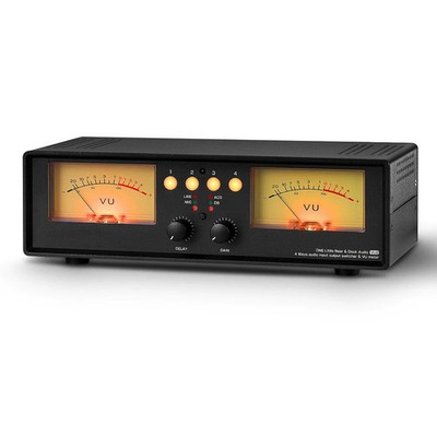 Dual Analog VU Meter DB Panel Audio Switcher Splitter Box Schallpegelanzeige 