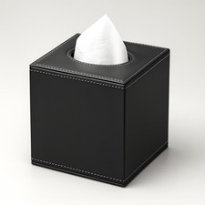 PU Leather Tissue Box Cover with Magnetic Bottom Square Cube Dispenser for Hom