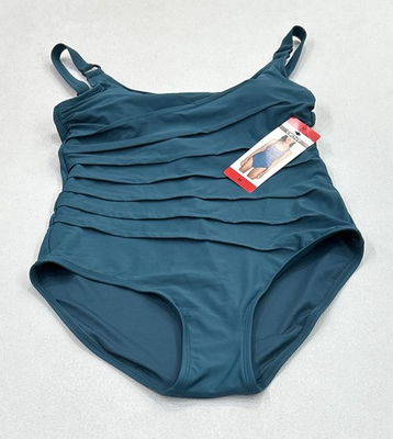 #ad #ad DKNY Women#x27;s One Piece Swimsuit Blue Size M $12.55