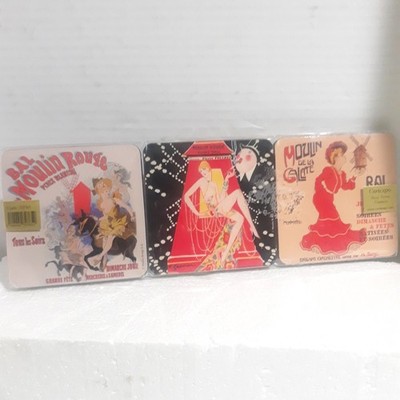 Moulin Rouge 6× Cork Coasters Cartexpo Paris France Official Sealed New 