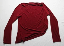 Reclaimed Vintage Women's Off Shoulder Ruched Long Sleeve Top CA4 Burgundy Large