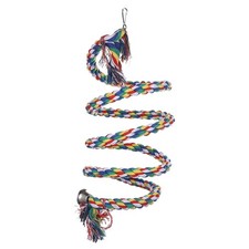 Colorful Cotton Rope Swing Bird Chew Toy  Rope Bungee Climbing Bird Toy with Bell