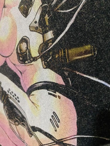 Camiseta Ghost in the Shell XL Vintage Negra Tela Gruesa Calce Suelto - Imagen 7 de 8