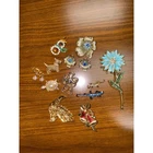 Vintage Costume Jewelry Lot Brooches Pins Earrings Flower Animal Holiday 11pc