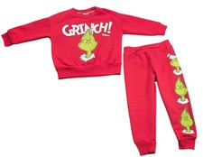 The Grinch Toddler Fleece 2 Piece Set, Red, Size 2T