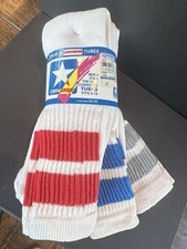 Vtg 80s Converse Tube Socks 3-Pack Deadstock NOS Men's 9-14 Over The Calf 1010