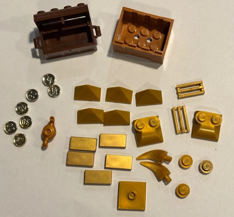 Lego Lote De Piezas De Oro Monedas Lingotes Barras Cofres Del Tesoro. Foto 3 de 4