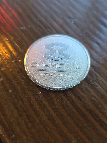 1/2 Oz  Silver Round -  Elemetal .999 Fine Silver