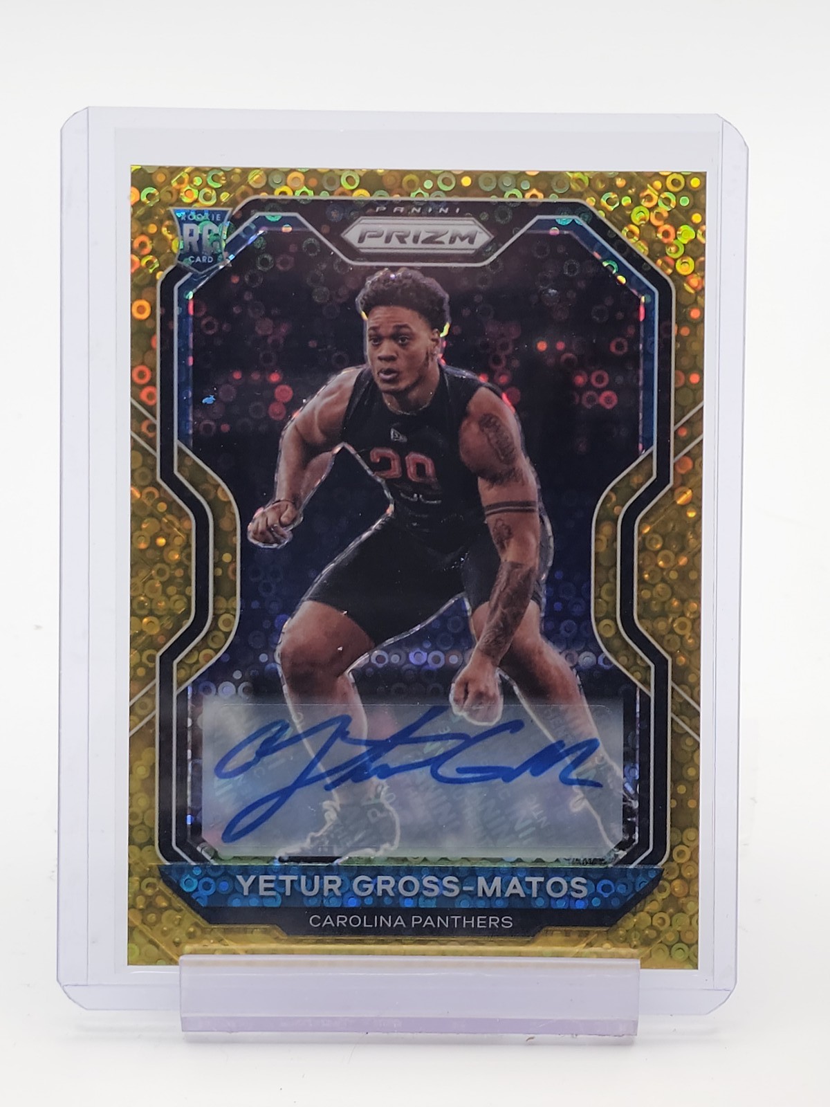 Yetur Gross-Matos Panini Prizm #366 Autograph-No Huddle Gold