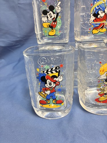 Walt Disney World 2000 Celebration McDonald's Mickey Mouse Square Glasses 4 Set - Picture 4 of 14