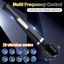 20 Speed Handheld Massager Wand Vibrating Massage Magic Full Body Therapy Motor