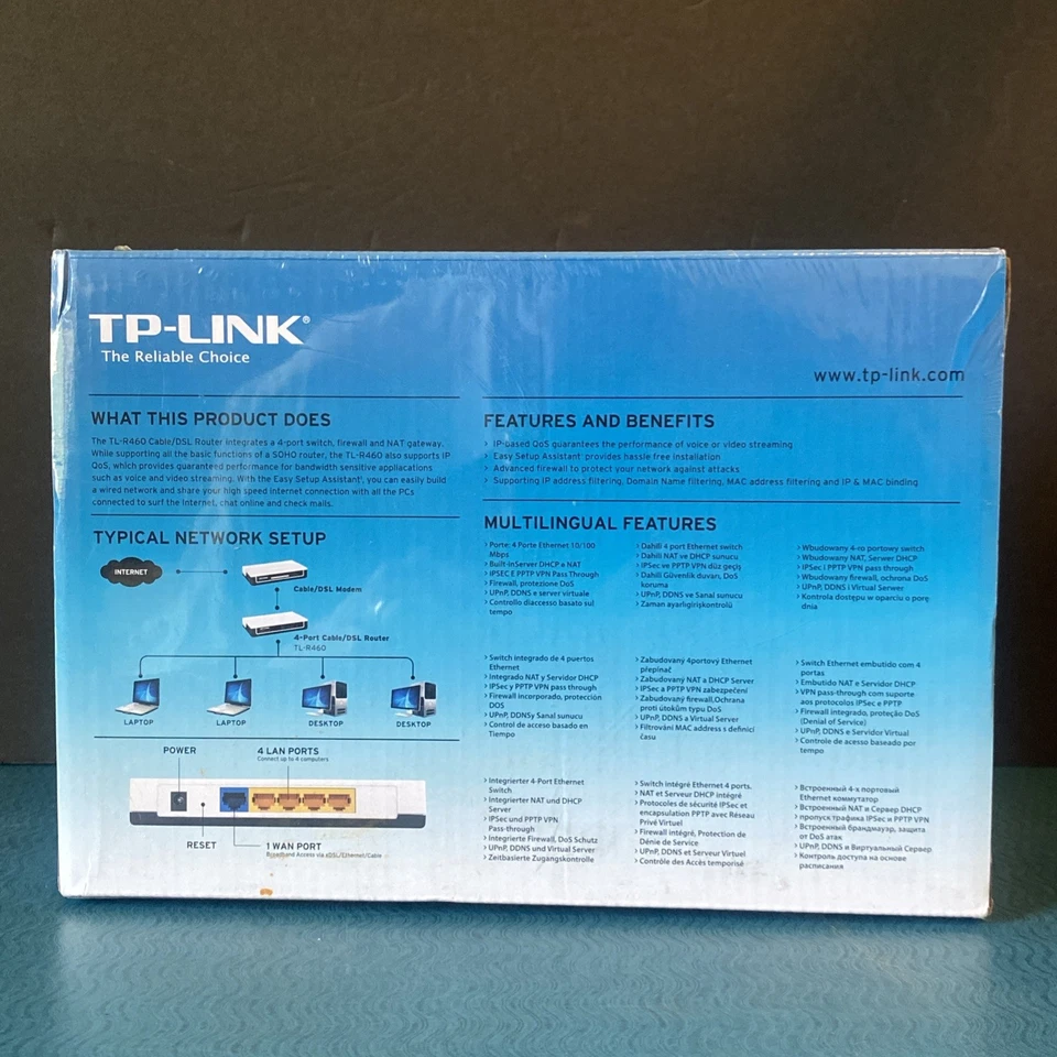 TP-Link TL-R460 4-Port Cable/DSL Router 10/100 Brand New - Image 4 of 4
