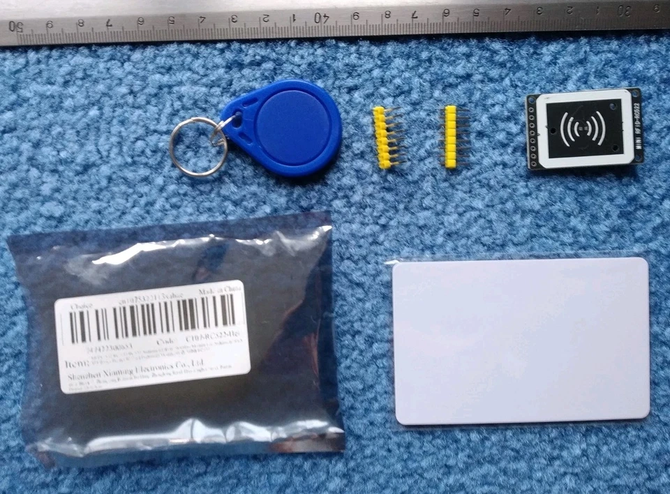 Mini-RFID-RC522 Kit mit MIFARE Transponder und RFID Karte, neuwertig