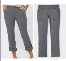 Duluth Dry on the Fly Slim Leg Pants Womens 14x29 Gray Roll Tab Hiking Gorpcore