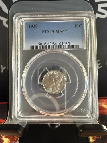 1939 Mercury Dime PCGS MS67 10C 90% Silver Philadelphia Business Strike