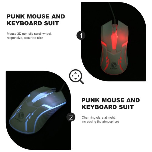 1 Set Computer Keyboard Mausspiele Ergonomische wasserdichte Tastaturmaus - Afbeelding 5 van 12