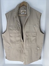 Vintage Banana Republic Men Vest Large Tan Safari Hunting Fishing Photography