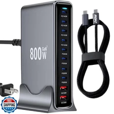 800W USB C Fast Charger Block,Dual PD 3.1 140W USB Charging Station, GaN Ⅲ Pr