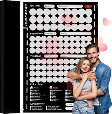 Love Game Poster Liebesspiel Poster 100 Dates  Scratch Off Poster  Sexstellungen