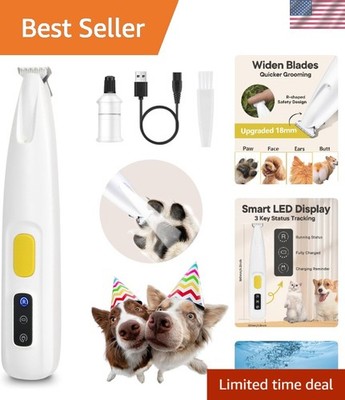 Waterproof LED Dog & Cat Paw Trimmer - Precision Grooming with Quiet Operation
