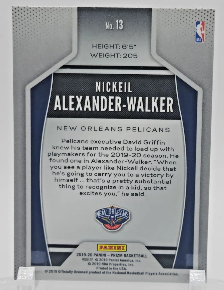 2019-20 Panini Prizm Instant Impact #13 Nickeil Alexander-Walker - Image 2 of 3