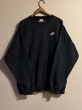 Vintage 90s Made In USA Black Nike Small Logo Crewneck Sweatshirt Size Large