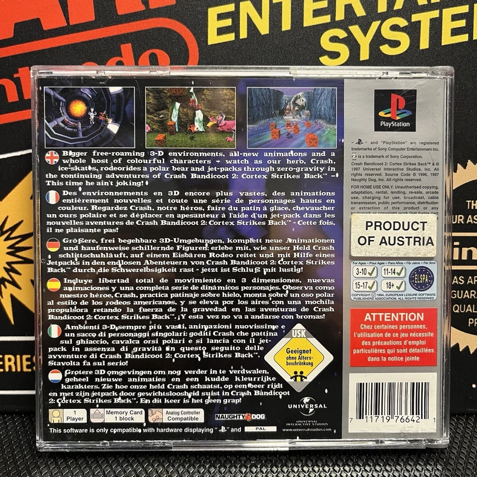 Crash Bandicoot 2 W.Manual Playstation PS1 PAL VGC TESTED FREE TRACKED POSTAGE - Image 3 of 4