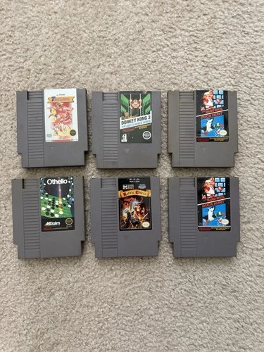 Lot Of 6 NES Games - Donkey Kong 3, Mario Bros, Duck Hunt