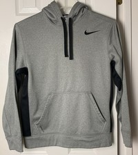 Nike Gray Therma Fit Hoodie Hooded Sweatshirt Pockets Size Small S Preowned