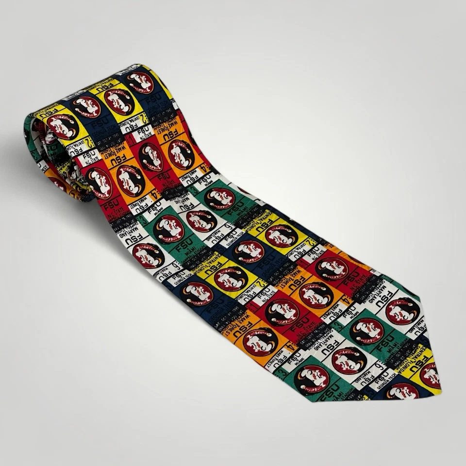 Corbatas para el cuello Florida State Seminoles para hombre LOTE DE 3 seda/poliéster FSU Foto 2 de 4