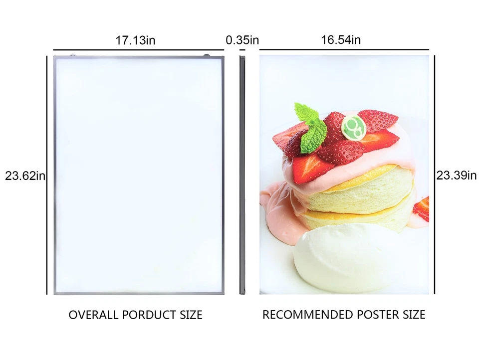 17 x 23 inch LED Illuminated LED Backlit Poster Frame For Photos Artistic Album - Image 4 of 4