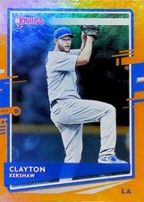 2020 PANINI DONRUSS ORANGE FOIL #118 CLAYTON KERSHAW  LOS ANGELES DODGERS