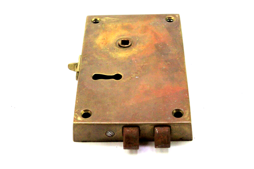 Vintage Brass Rim Door Lock Incomplete As Is - Picture 6 of 8