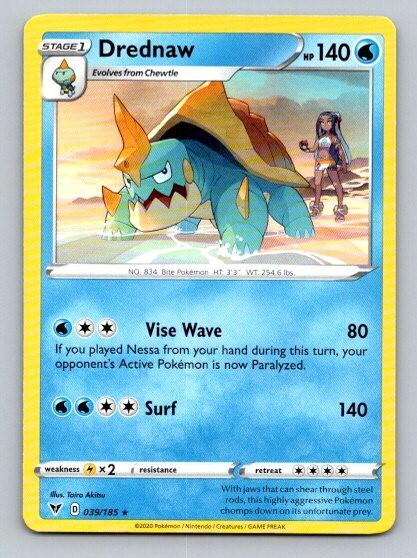 2020 Pokemon Card Vivid Voltage Drednaw 39/185