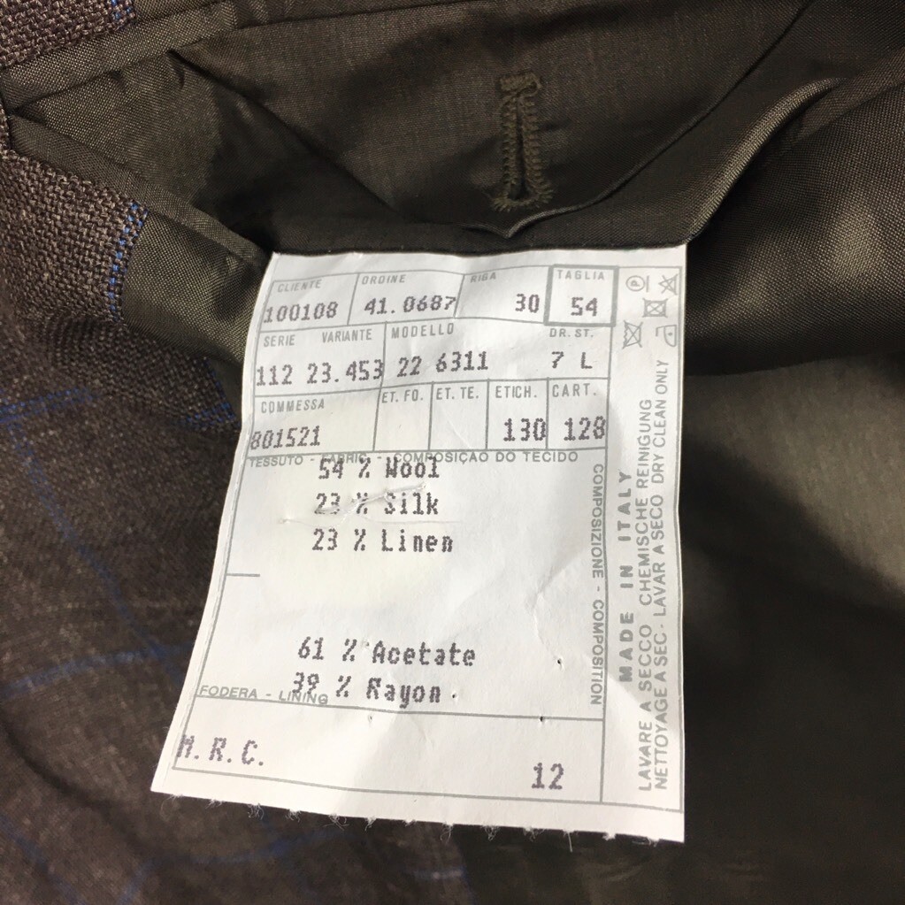 Blazer Uomo Faconnable Marrone Finestra Taglia 54L - Foderato, Risvolto, Made In Italy