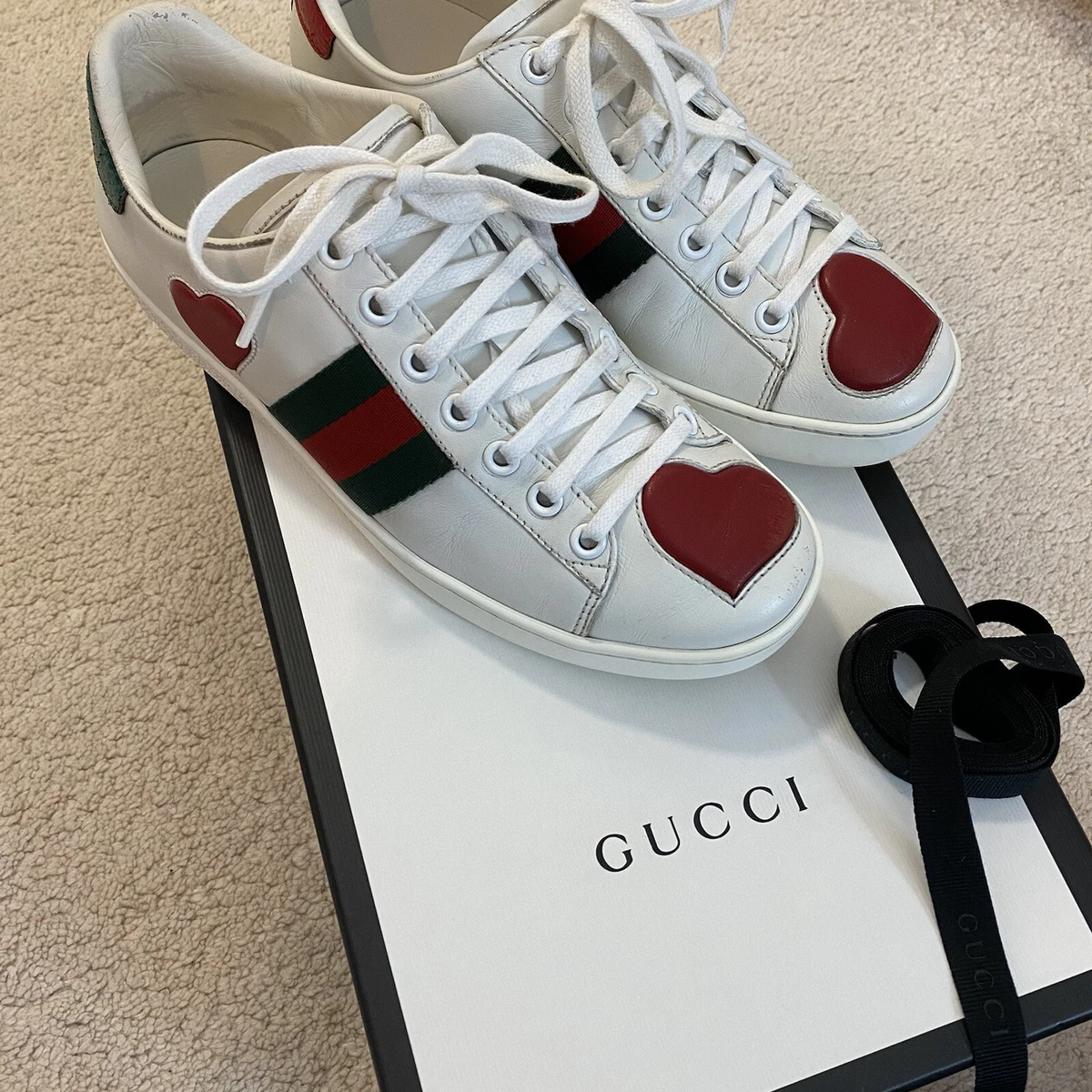 Gucci Men's Ace Embroidered Sneaker, White, Leather