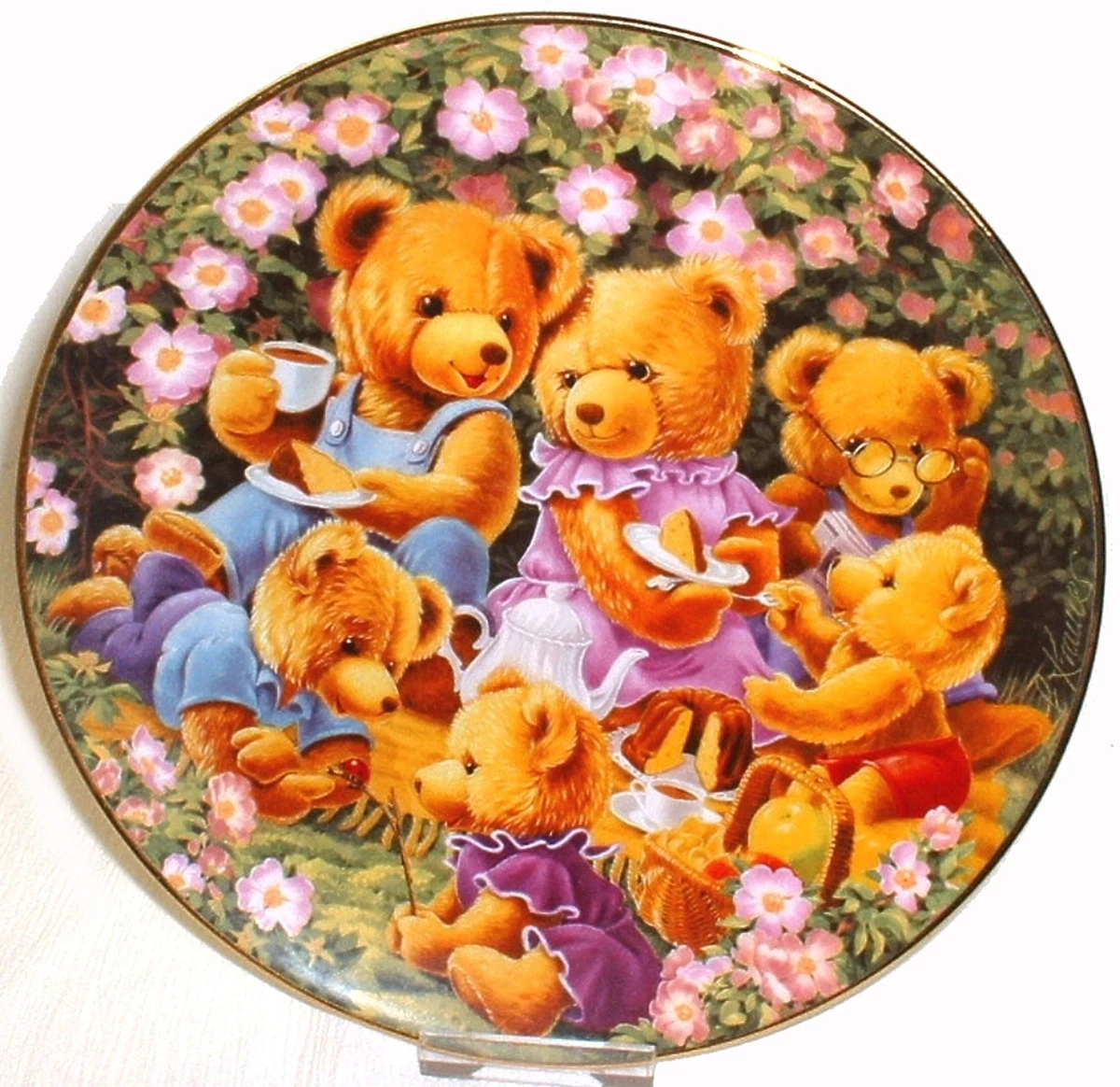 Teddy und seine Freunde 7. Bradex Sammelteller = FINALE mit der Teddyfamilie