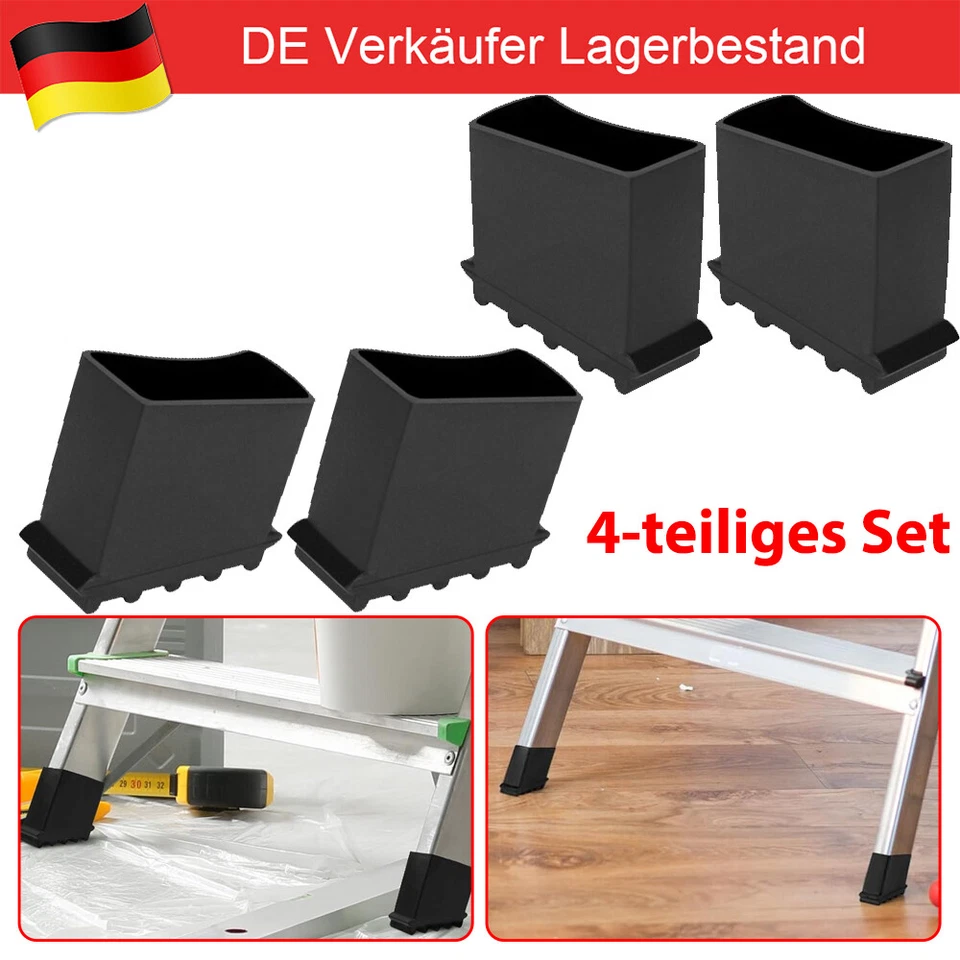 4PCS Leiterfüße 40x20mm für Traverse Außenschuh Ersatzschuh Ersatzteil Gummifüße - Bild 3 von 4