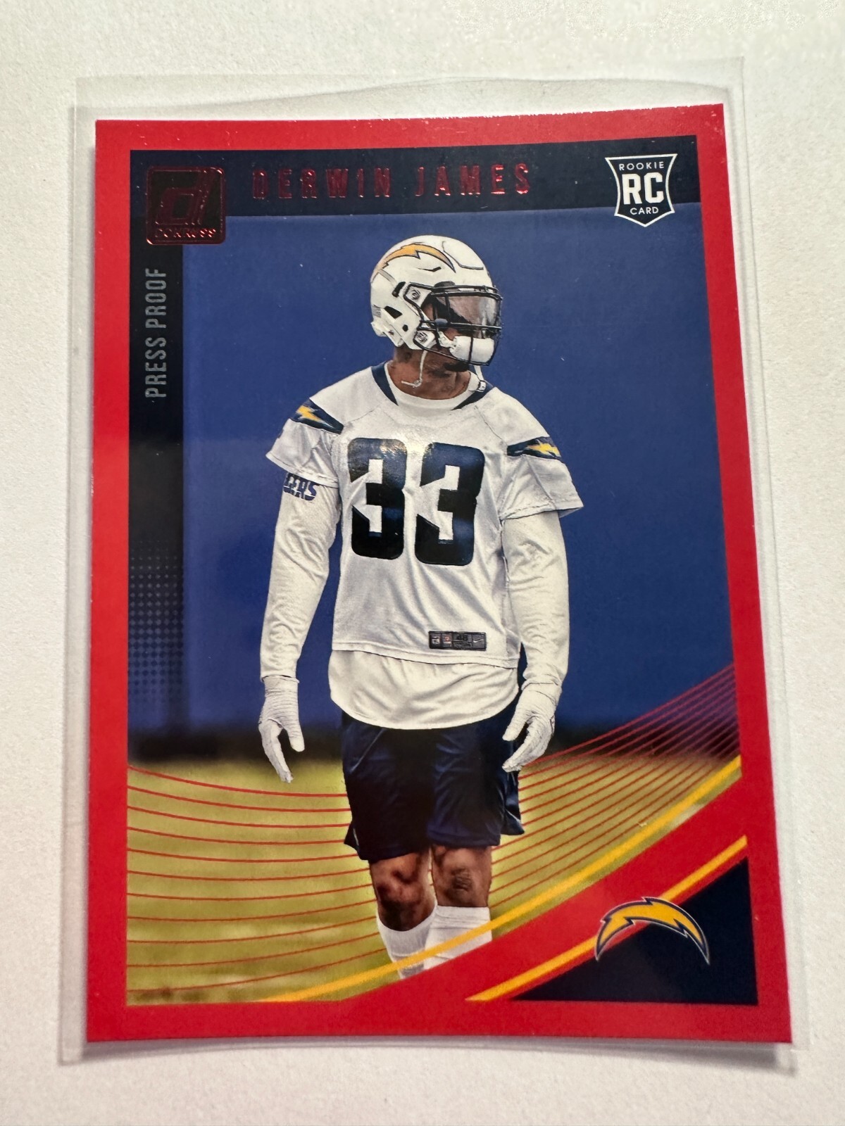 K20,571 - 2018 Donruss Press Proof Red #358 Derwin James