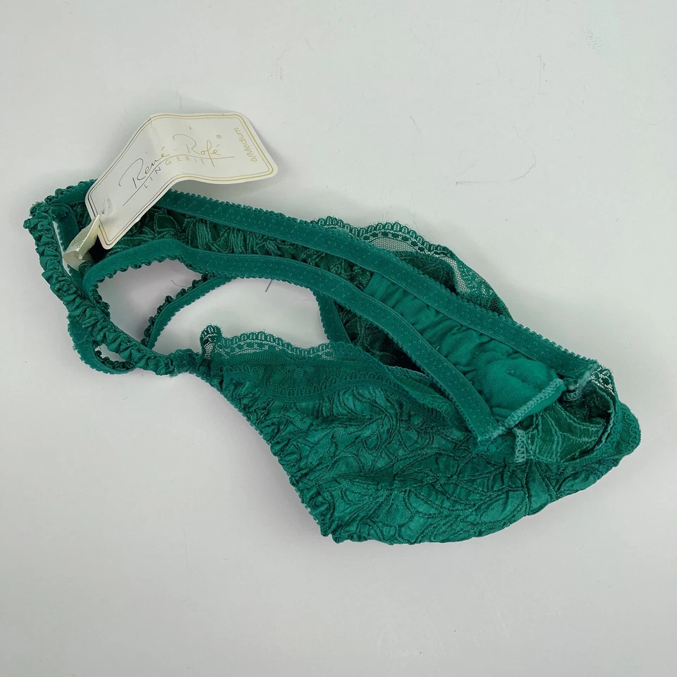 Lencería Rene Rofe Tanga de Encaje Verde Vacaciones de Navidad Para Mujer Mediana 6 Nueva De Colección Foto 4 de 4