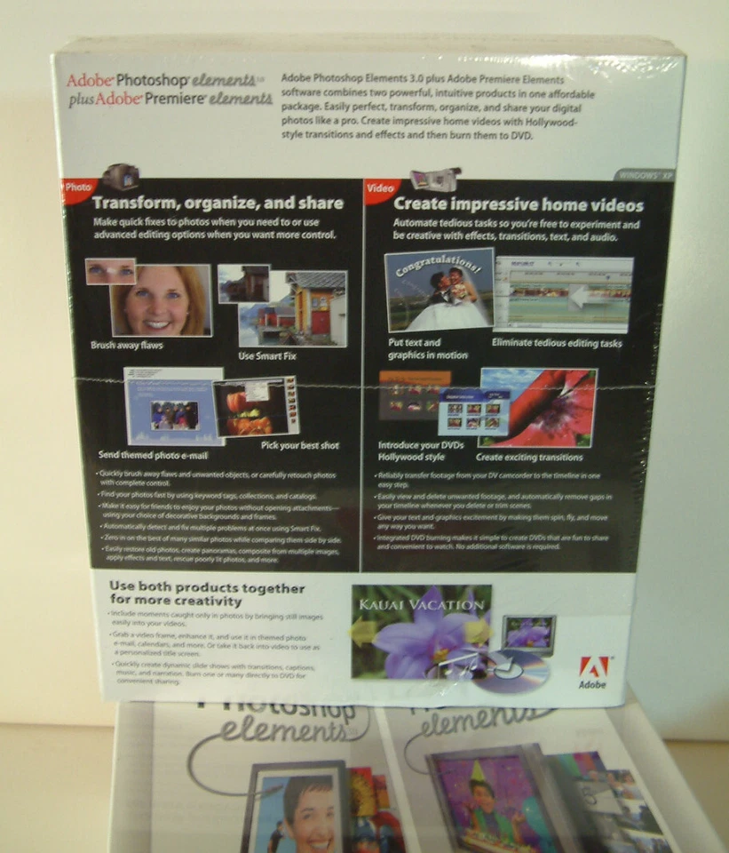 Adobe Photoshop Elements 3.0 + Premier Elements for Windows Retail Version Boxed - Image 2 of 3
