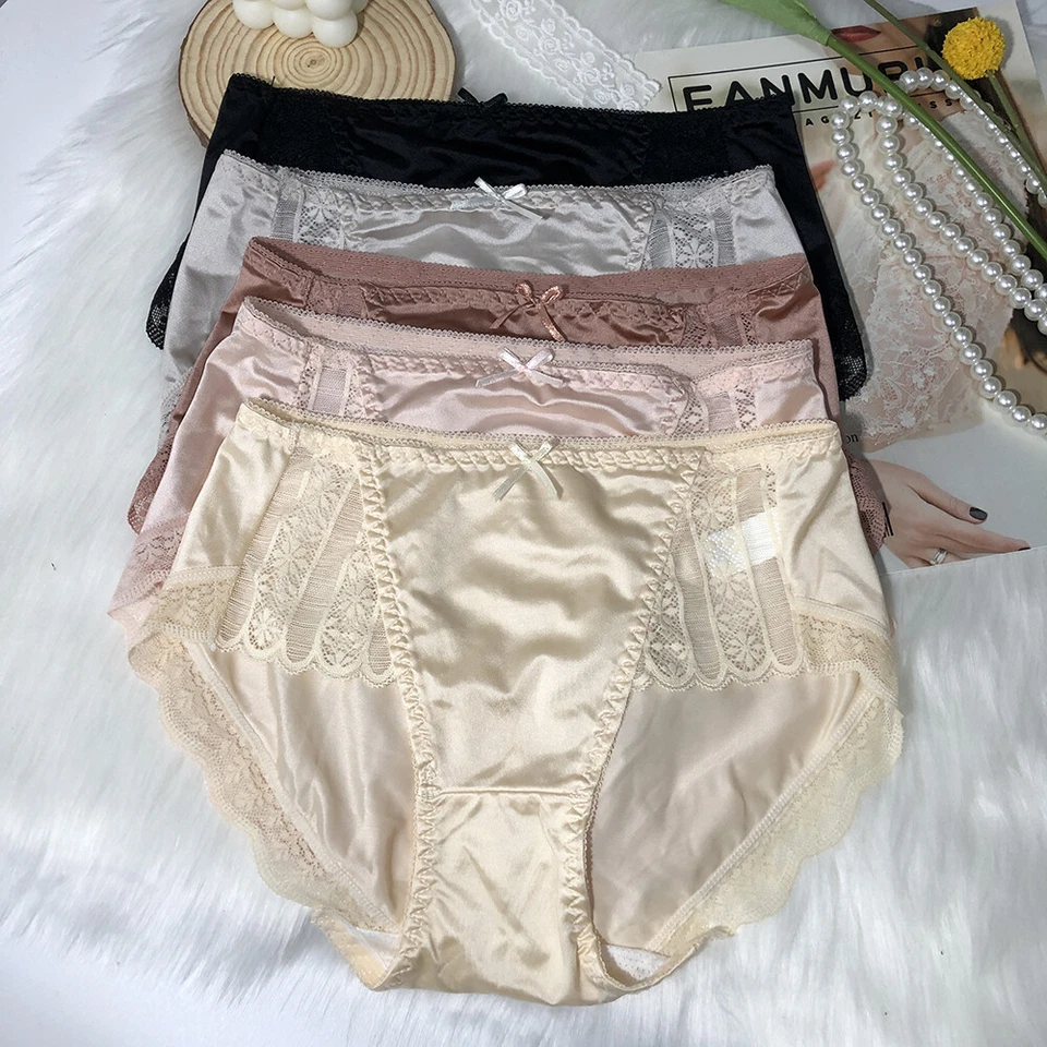Womens 5 Packs Lot Sexy Satin Panties French Underwear Ladies Briefs Lingeries - Image 4 of 4