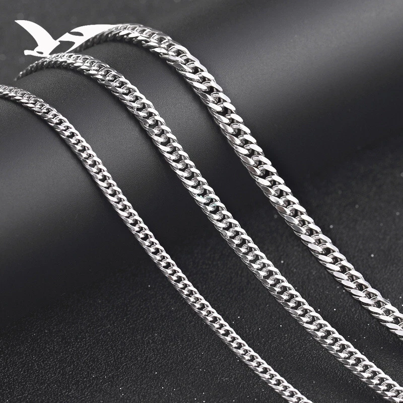 Men s 100 Solid 925 Sterling Silver Curb Chain Necklace 4 5 6mm 20