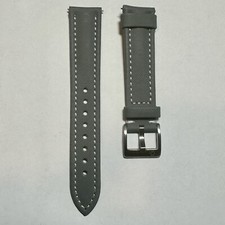 GRAY/GREY High Quality Real Sailcloth Waterproof Watch Strap WHITE Stitch