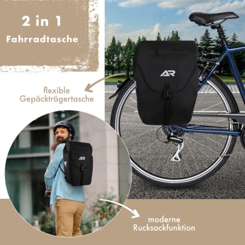 3 in 1 Fahrradtasche für Gepäckträger Rucksack Wasserdicht TPU kein PVC NEU OVP - Bild 5 von 7