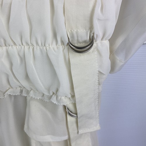 Byron Lars Beauty Mark Women’s 3/4 Sleeve Sheer Ruffled Corset Blouse Ivory Sz 2 - Picture 6 of 13
