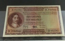 SOUTH AFRICA 1951 ISSUE 10 SHILLING BANK NOTE XF UNC A57 850793 Jan van Riebeeck