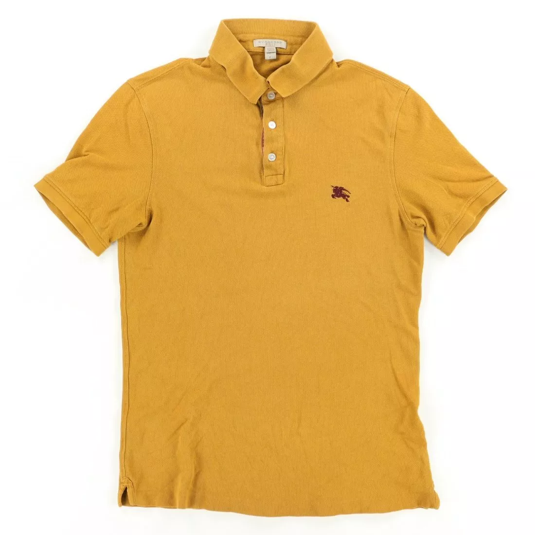 Burberry Brit Embroidered Cotton Solid Polo Shirt Brown Men s S