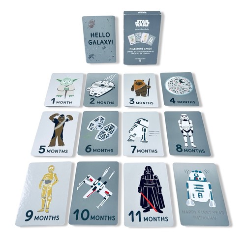 Star Wars Milestone Cards POTTERY BARN BABY 13 First Year Monthly Cards - Picture 3 of 16